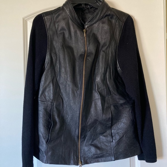 Women’s leather jacket sweater - Picture 1 of 6